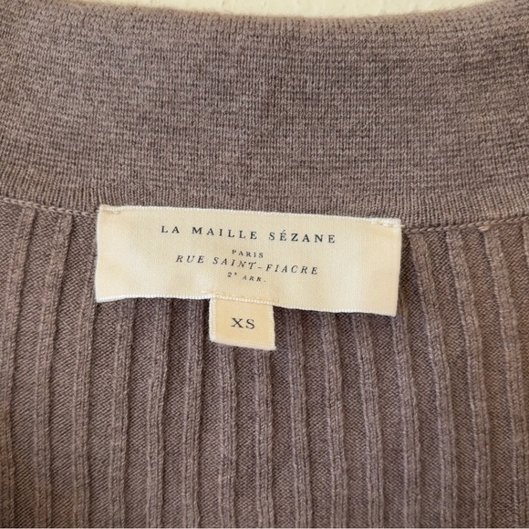 sézane léandre dress in dark taupe - Picture 8 of 8